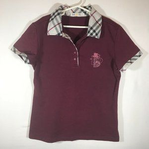 Sport Wear Girl's Large Maroon Short Sleeve Polo Shirt